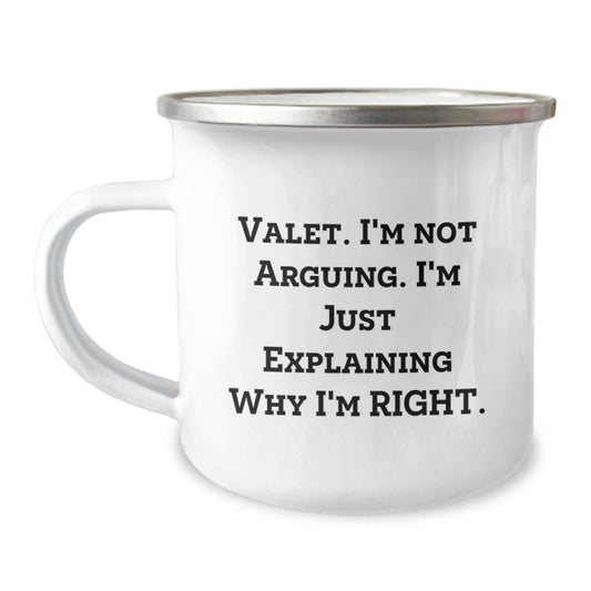 Funny Valet Gifts from Friends for Valet, Camping Mug for Him, Graduation Unique Gifts - Image 1