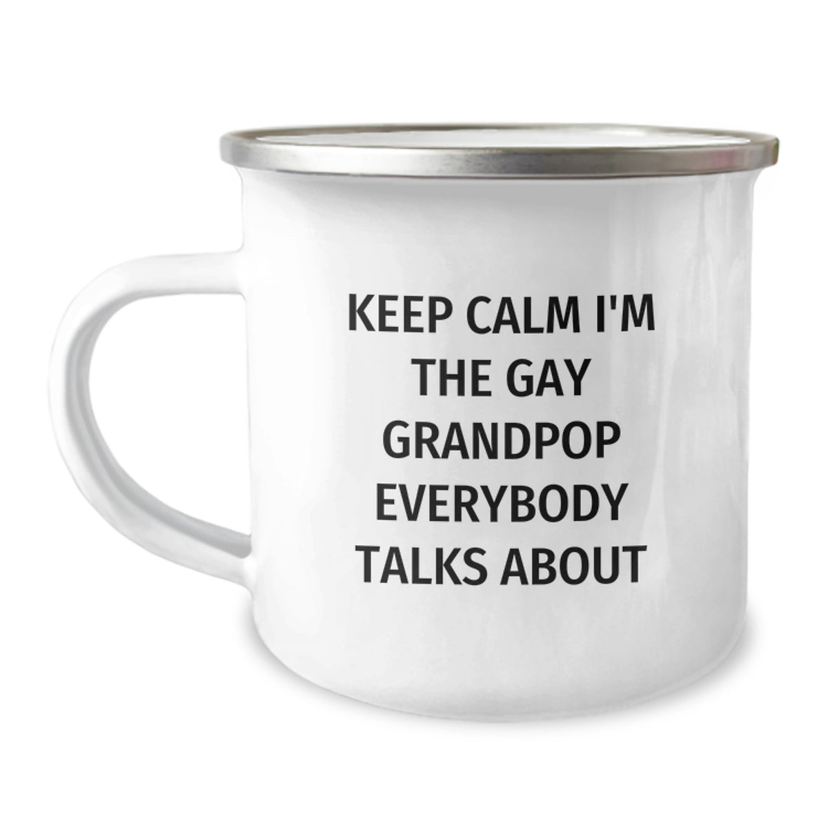Christmas Gift Lighthearted Grandpop Camping Mug - Keep Calm Quote - Image 1