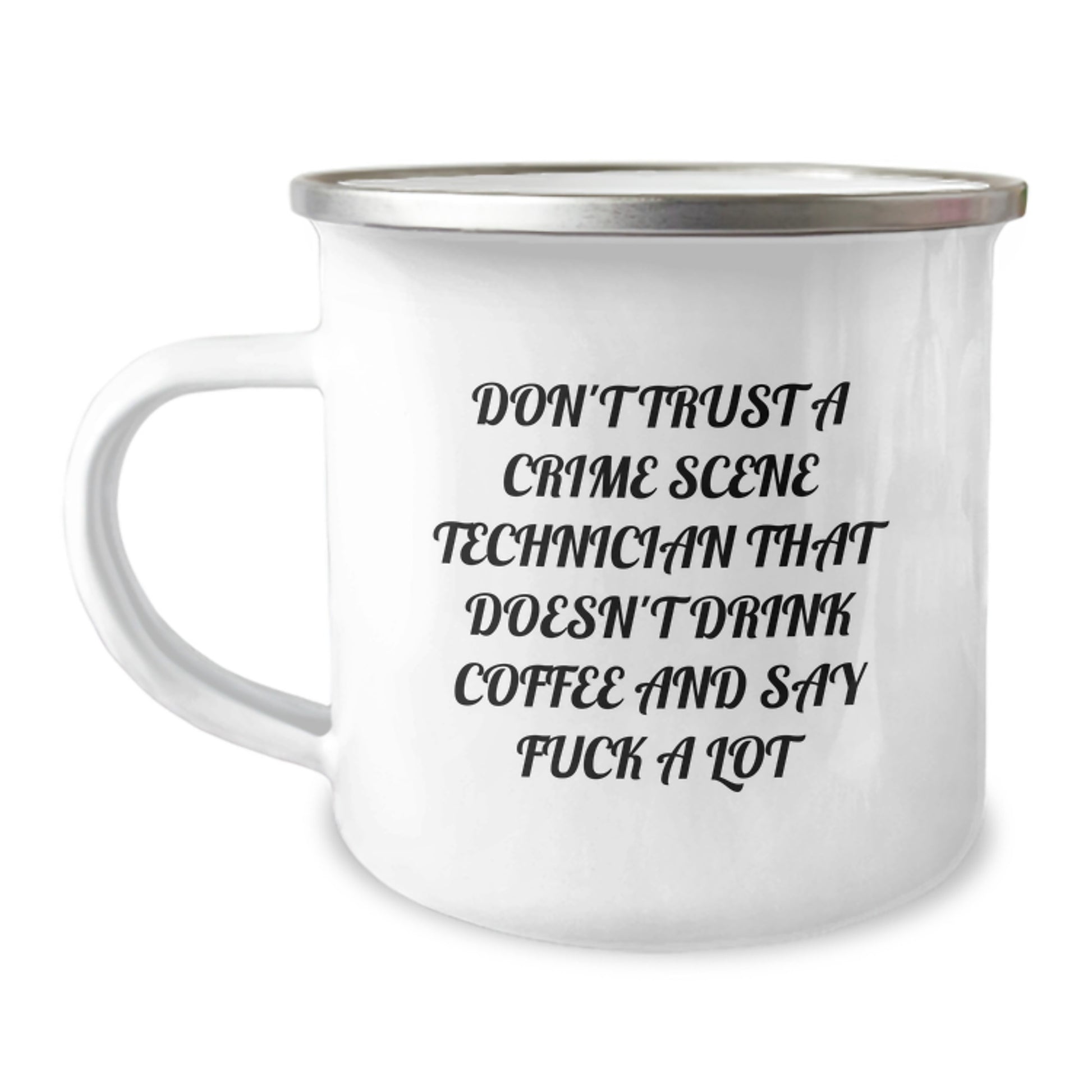 Funny Crime Scene Technician Gifts from Friends - 'Don't Trust a Crime Scene Tech' Camping Mug for Christmas Unique Gifts - Image 1