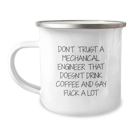 Birthday Gift for Her Mechanical Engineer Camping Mug Skeptical Coffee - Image 1
