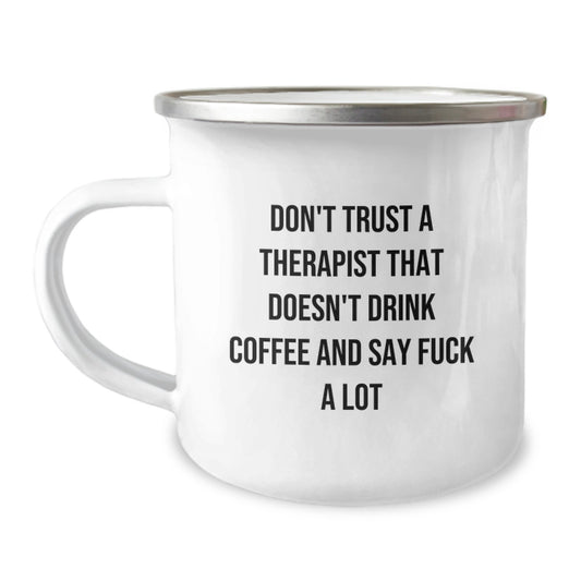Gifts from Friends for Therapist Funny Mugs, Funny Therapist Gifts for Graduation, Camping Mug for Men Graduation Unique Gifts - Image 1