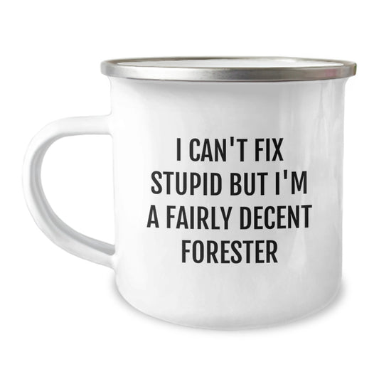 Funny Forester Gifts for Men - 'I'm A Fairly Decent Forester' Camping Mug, Christmas Unique Gifts from Friends, Family - Image 1