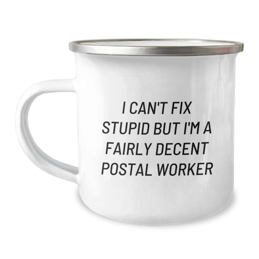 Postal Worker Gift for Him - Humorous Keepsake Camping Mug - Image 1