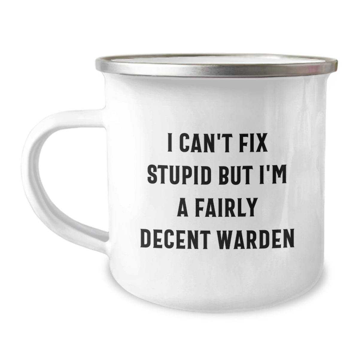 Christmas Gift for Her - Warden Camping Mug with Humorous Quote - Image 1