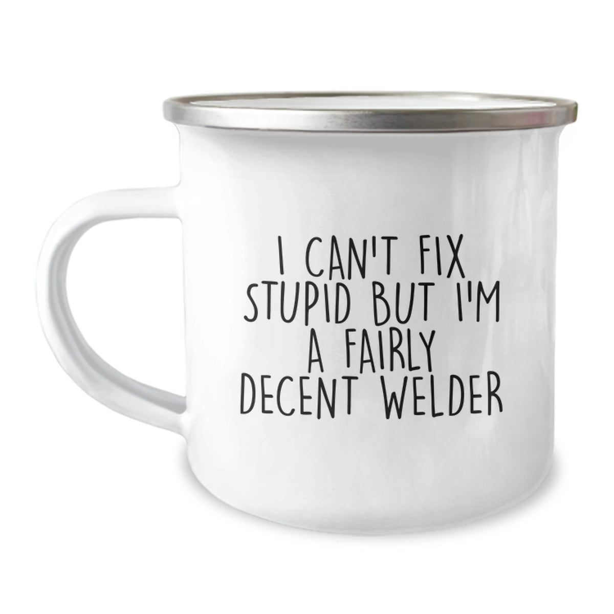 Welder Keepsake Camping Mug for Him Christmas Gift with Enamel Finish - Image 1