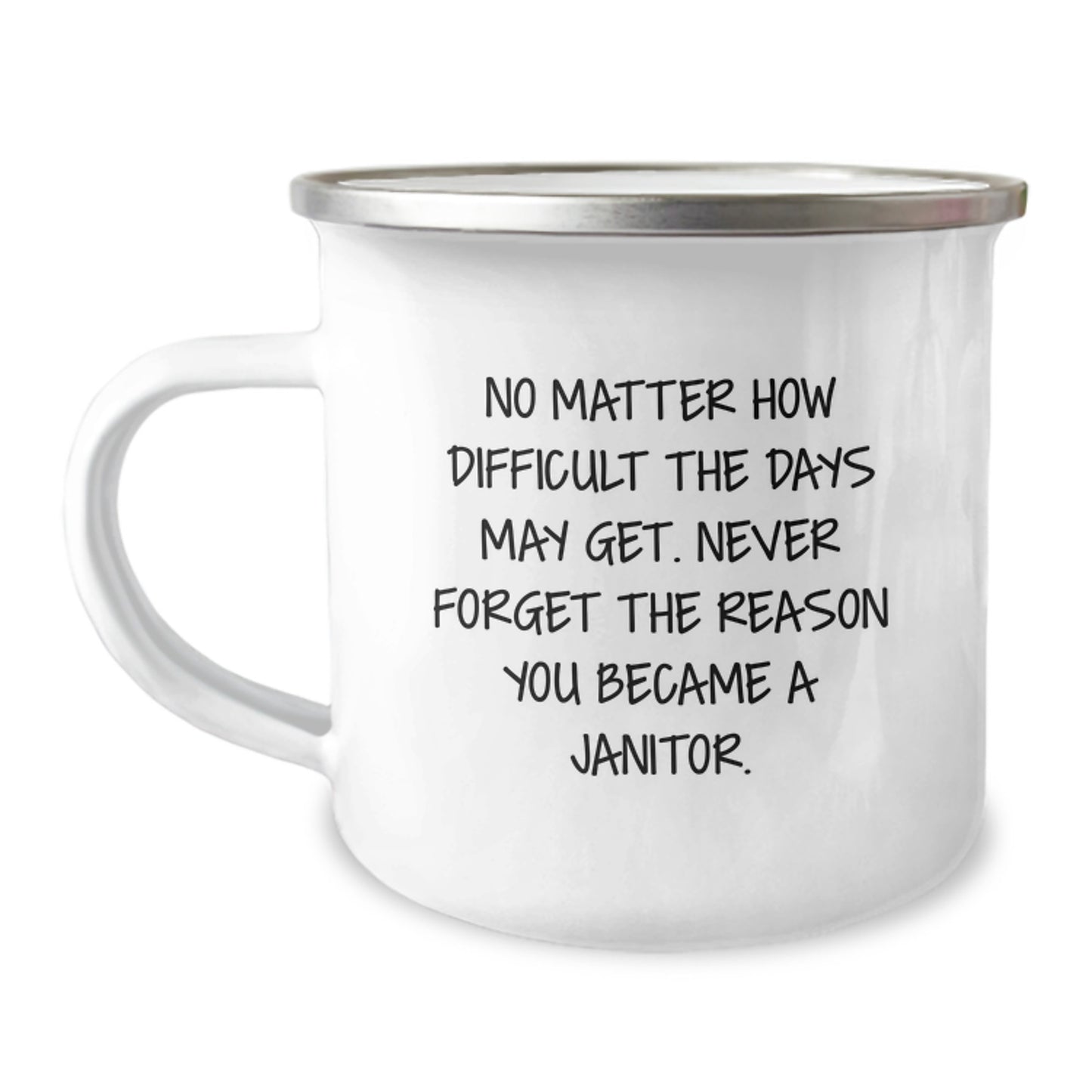 Funny Janitor Gifts from Friends for Janitor, Inspirational Camping Mug, Graduation Unique Gifts - Image 1