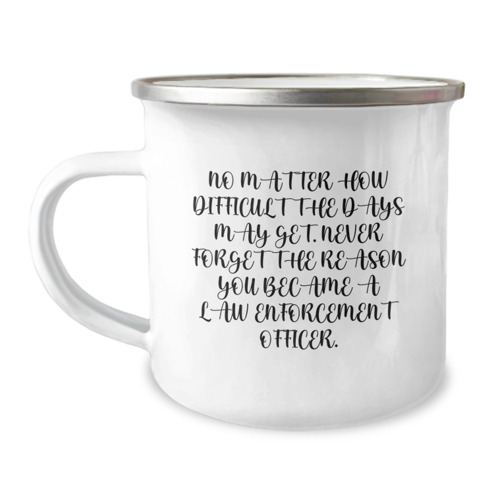 Gifts from Family for Law Enforcement Officer, Inspirational Graduation Unique Gifts for Men, Funny Law Enforcement Officer Camping Mug - Image 1