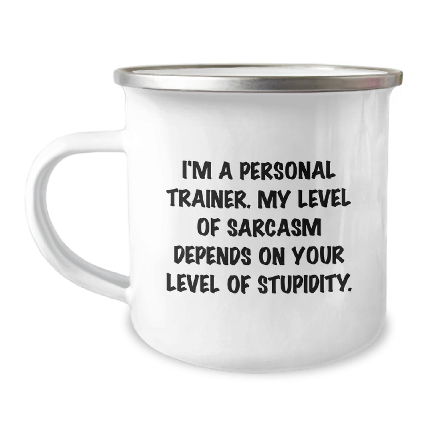 Funny Personal Trainer Gifts for Him Birthday Unique Camping Mug, Gifts from Friends for Men, Personal Trainer Sarcasm Quote - Image 1