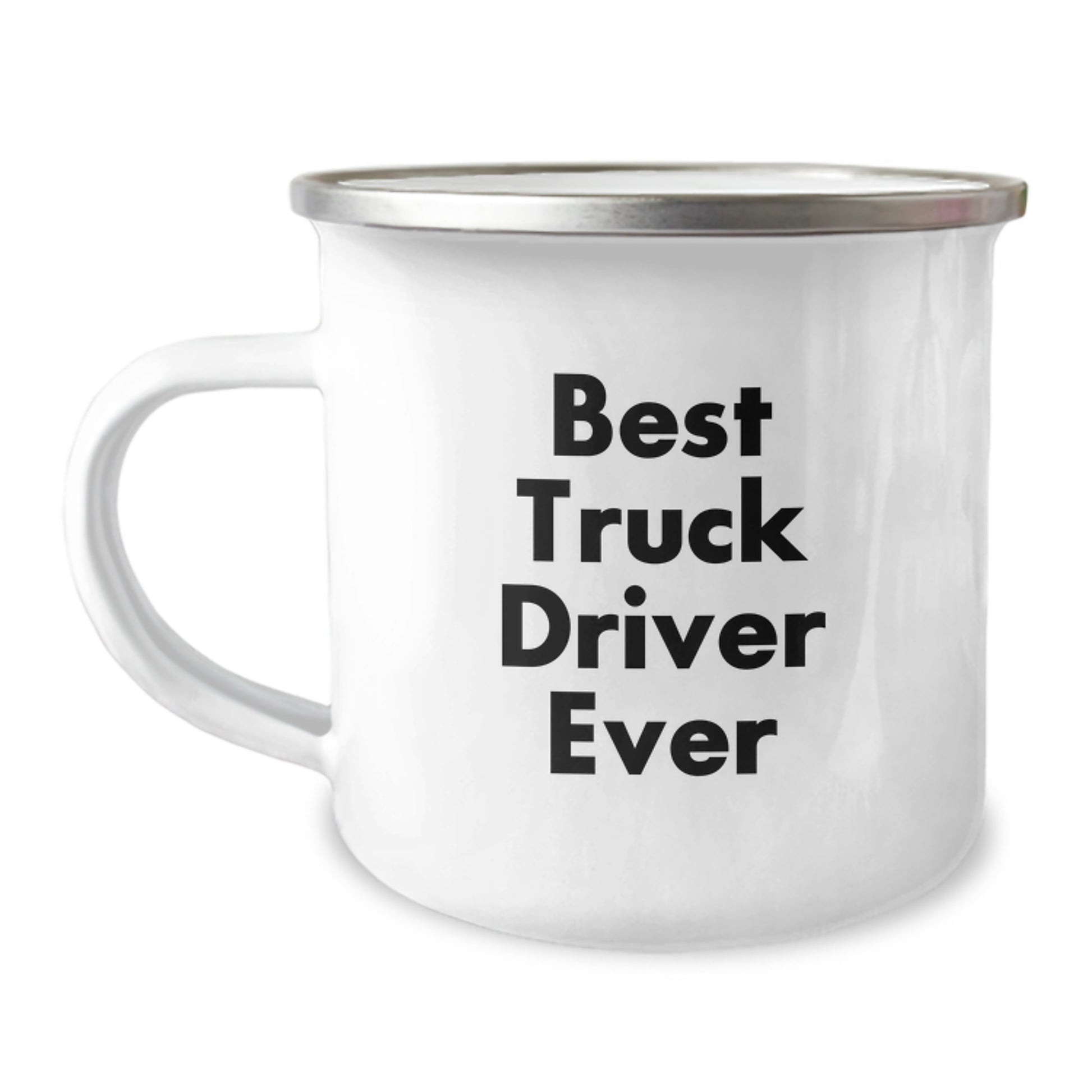 Funny Gifts for Truck Drivers - Best Truck Driver Ever Camping Mug, Christmas Unique Gifts from Friends, Men, for Men, Stainless Steel with Enamel Finish, 12 oz Capacity - Image 1