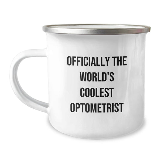 Funny Gifts from Friends for Optometrist Graduation - 'Officially The World's Coolest Optometrist' Camping Mug, Unique Optometrist Gifts - Image 1