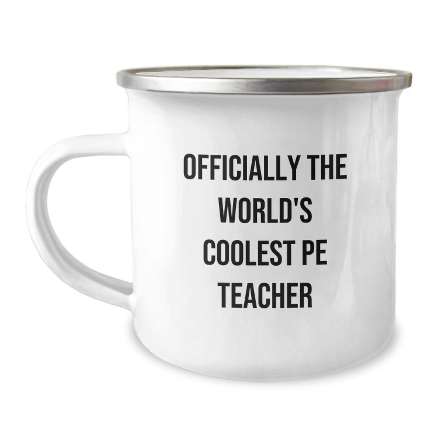 Funny PE Teacher Gifts for Him, Officially The World's Coolest PE Teacher Camping Mug, Christmas Unique Gifts from Friends - Image 1