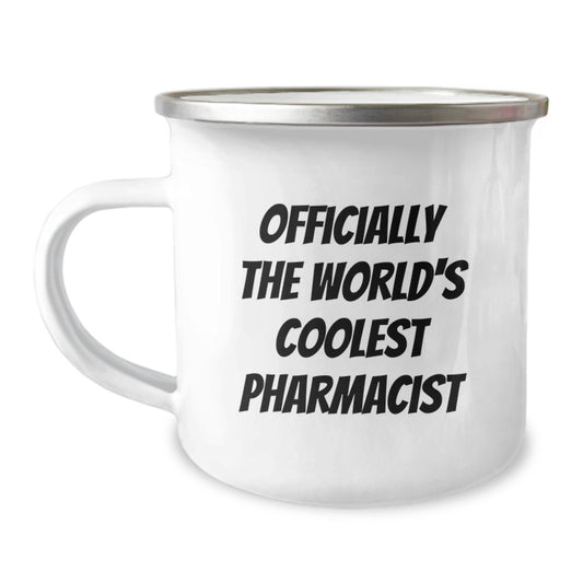 Unique Gifts for Pharmacist Friends Graduation, 'Officially The World's Coolest Pharmacist' Funny Camping Mug, Men Women Coworkers Family - Image 1