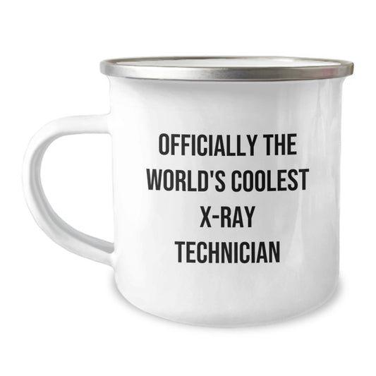 Funny X-Ray Technician Gifts for Him, Graduation Unique Gifts, Camping Mug, Officially The World's Coolest X-ray Technician Quote - Image 1