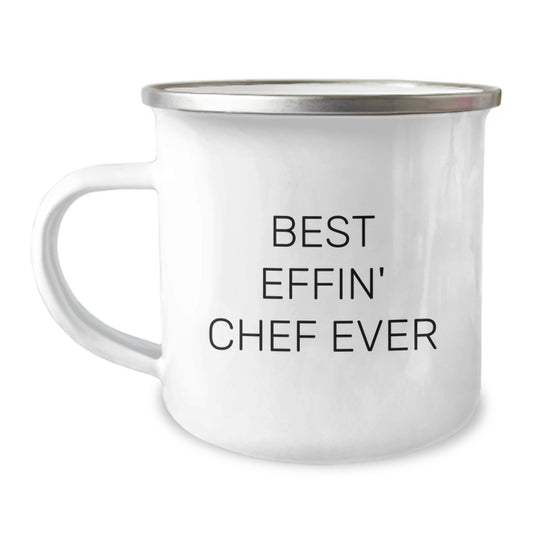 Funny Chef Camping Mug Gifts from Men for Best Effin' Chef Ever Graduation - Image 1