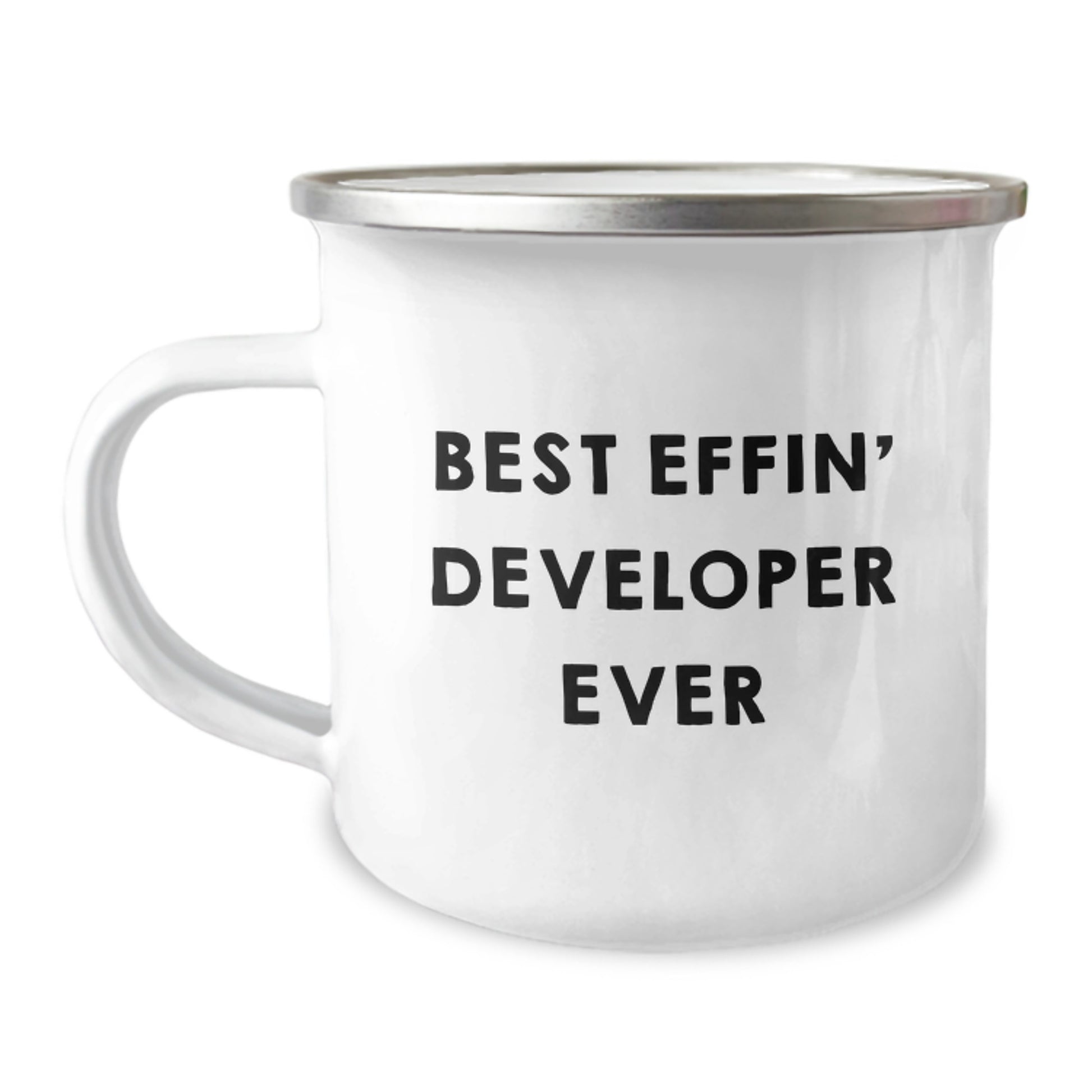 Funny Developer Gifts, Unique Camping Mug for Developer Friends, Best Effin' Developer Ever Graduation Unique Gifts from Family to Developer - Image 1