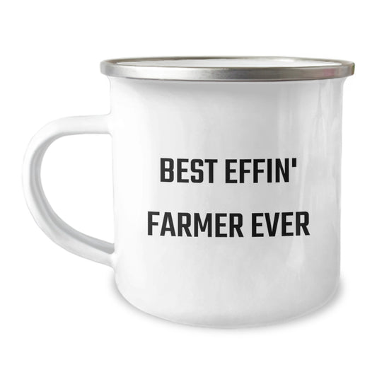 Funny Farmer Gifts for Men - Best Effin' Farmer Ever Camping Mug, Graduation Unique Gifts from Family - Image 1
