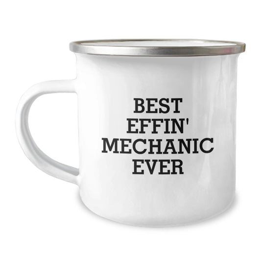 Funny Mechanic Gifts from Friends for Men - Best Effin' Mechanic Ever Insulated Camping Mug, Birthday Unique Gifts - Image 1