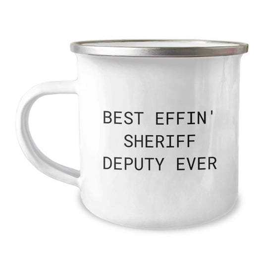Funny Sheriff Deputy Gifts for Men, Camping Mug for Graduation Unique Gifts from Friends - Image 1