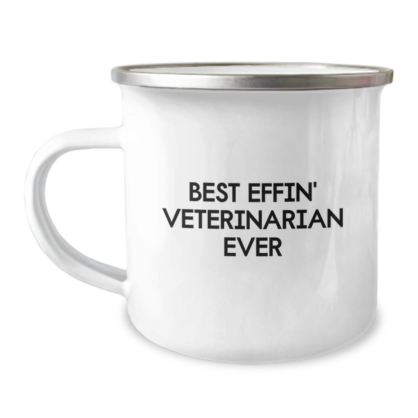 Veterinarian Gifts from Friends, Best Effin' Veterinarian Ever Camping Mug for Graduation Unique Gifts, Funny Quote for Men - Image 1