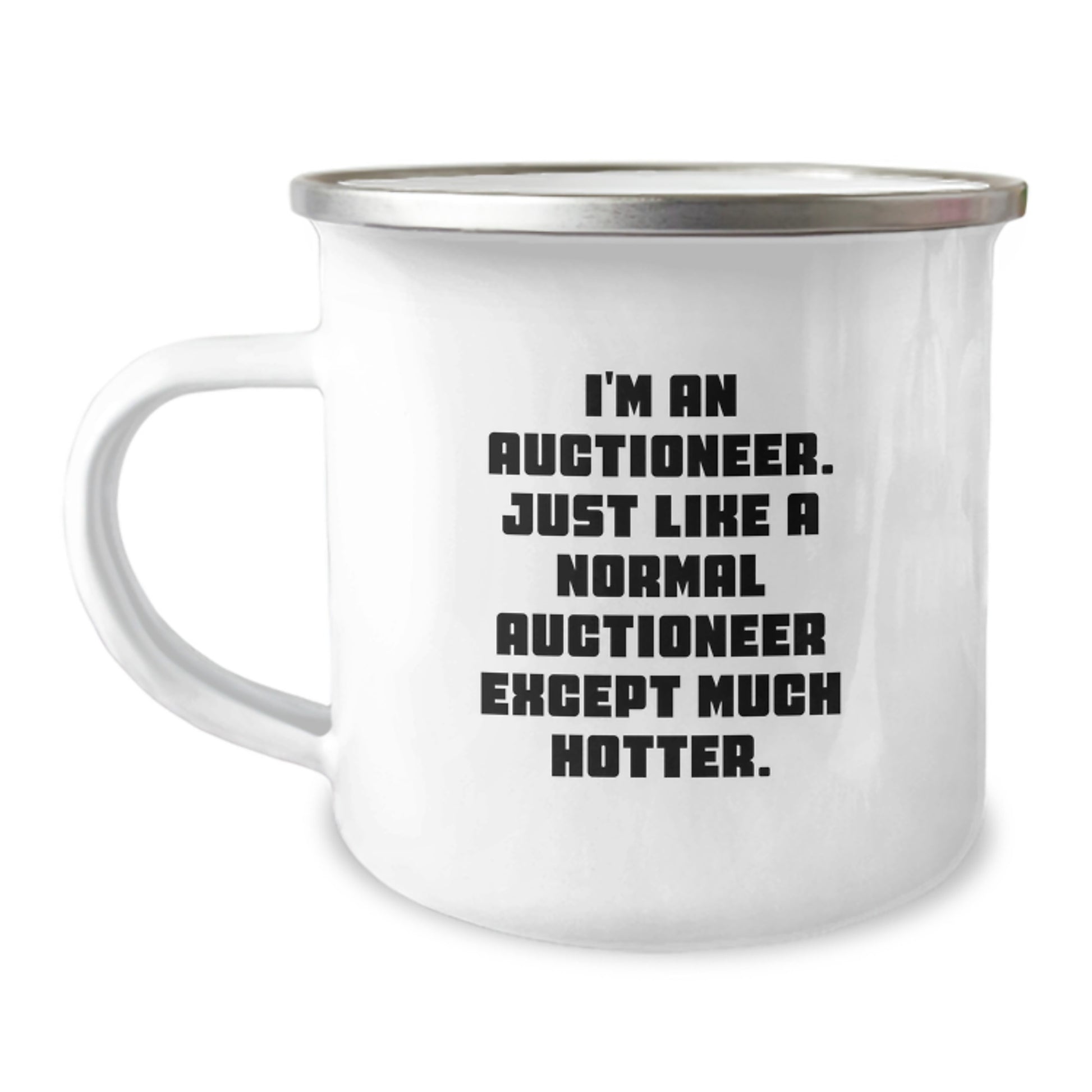 Auctioneer Gifts for Men Funny Camping Mug Birthday Unique Present from Friends - Image 1