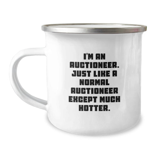 Auctioneer Gifts for Men Funny Camping Mug Birthday Unique Present from Friends - Image 1
