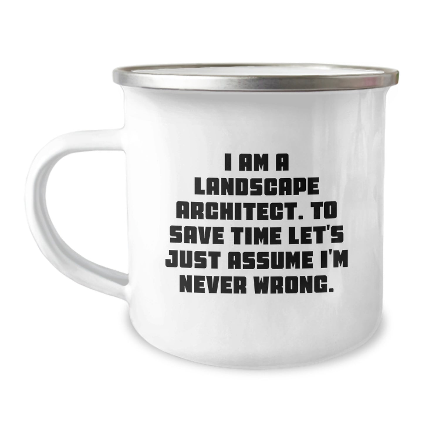 Funny Gifts from Friends and Family for Landscape Architect, Unique Graduation Unique Gifts for Men and Women, I 'm Never Wrong Camping Mug - Image 1