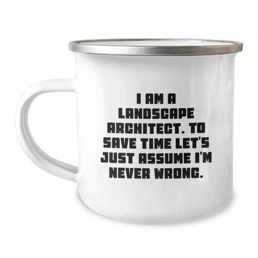 Funny Gifts from Friends and Family for Landscape Architect, Unique Graduation Unique Gifts for Men and Women, I 'm Never Wrong Camping Mug - Image 1