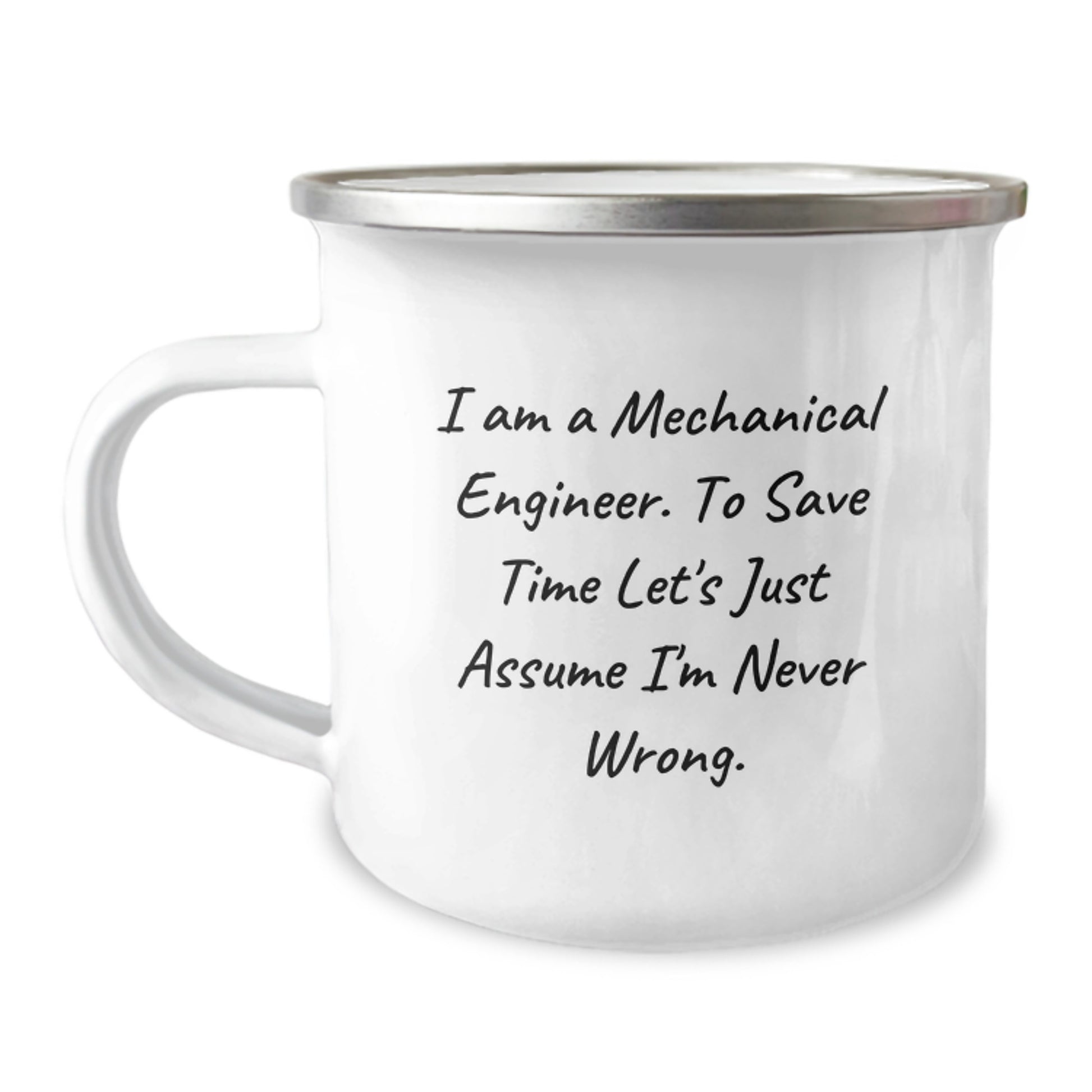 Funny Gifts from Friends to a Mechanical Engineer, Perfect Mechanical Engineer Christmas Unique Gifts, Stainless Steel Camping Mug with Humorous Quote - Image 1