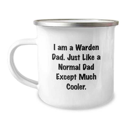 Warden Dad Camping Mug, Funny Quote Gift for Him, Birthday Unique Gifts from Men to Friends - Image 1