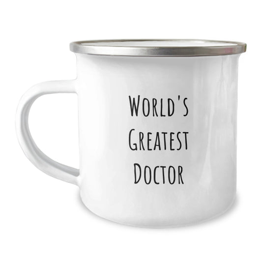 Funny Gifts from Friends to Doctor - 'World's Greatest Doctor' Camping Mug Birthday Unique Gifts - Image 1