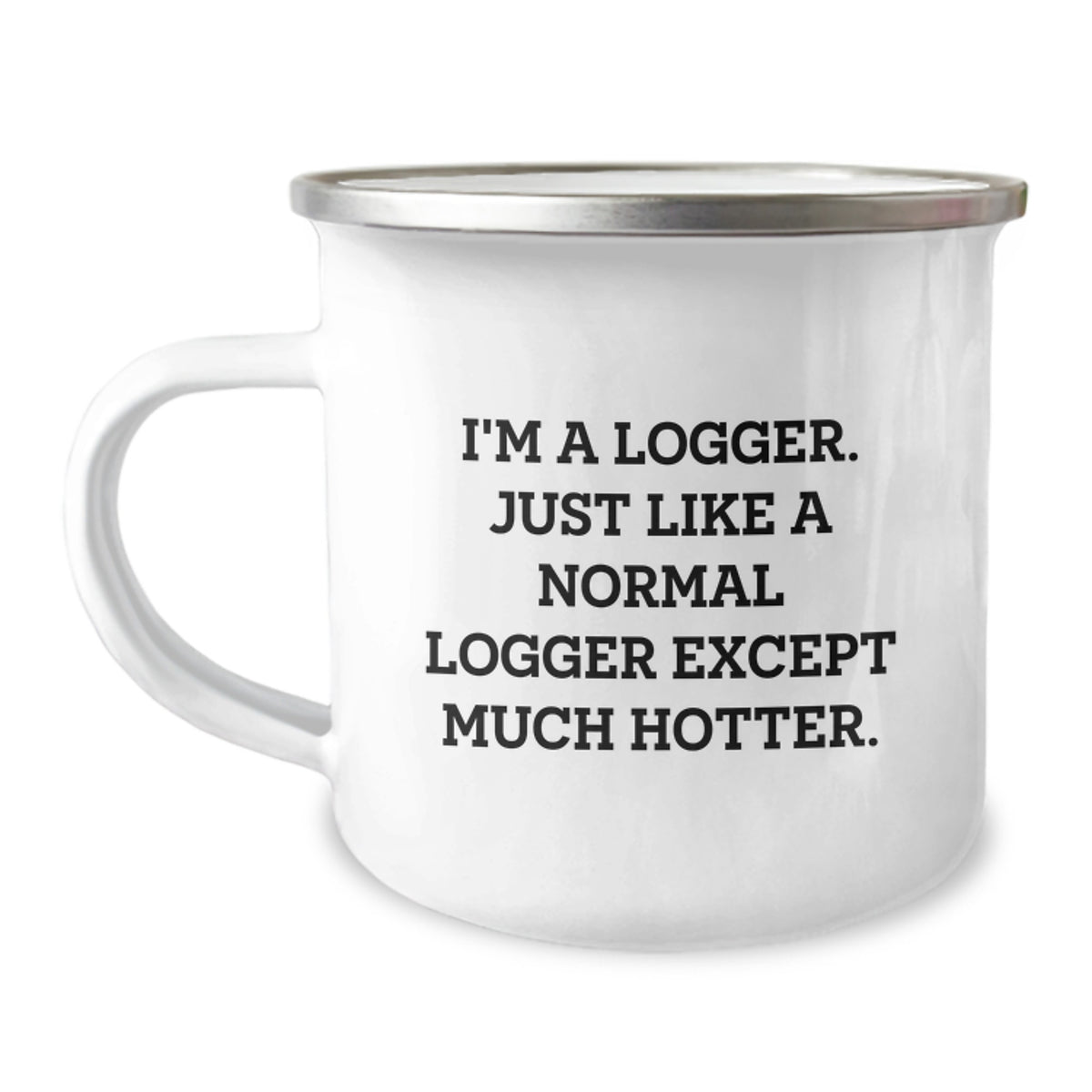 Funny Logger Gifts from Friends for Birthday Unique Logger Mugs, I'm A Logger. Just Like A Normal Logger Except Much Hotter., Stainless Steel Camping Mug for Logger Enthusiasts - Image 1