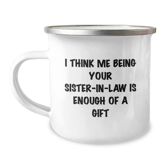 Funny Sister-in-law Gifts from Sister, Sister-in-law Camping Mug for Camping Lover, Great Father's Day Unique Gifts - Image 1