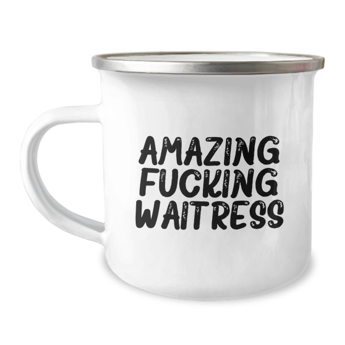 Funny Waitress Gifts from Friends, Amazing F--king Waitress Christmas Unique Mugs for Waitress, Funny Camping Mug for Waitress Lover - Image 1