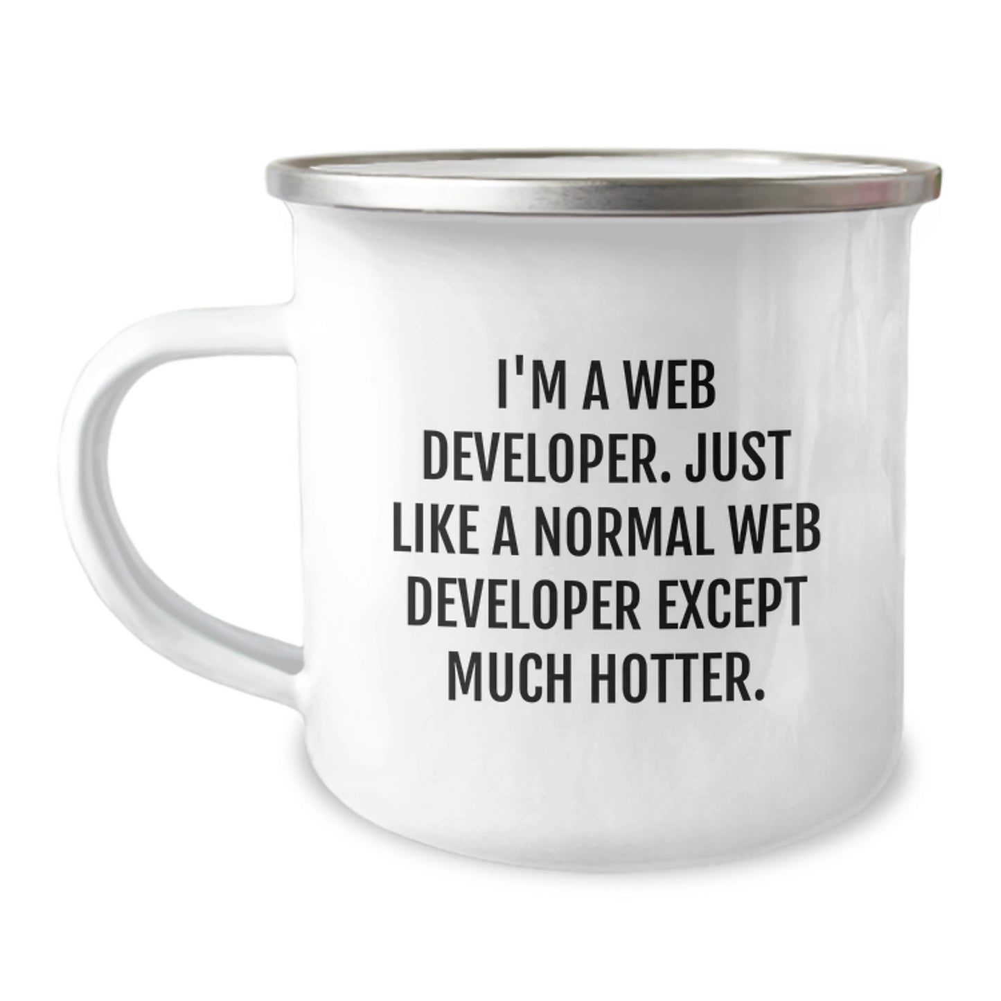 Funny Web Developer Gifts for Mom, Web Developer Camping Mug with 'I'm A Web Developer. Just Like A Normal Web Developer Except Much Hotter.' Quote, Ideal Gift from Family for Mother's Day - Image 1