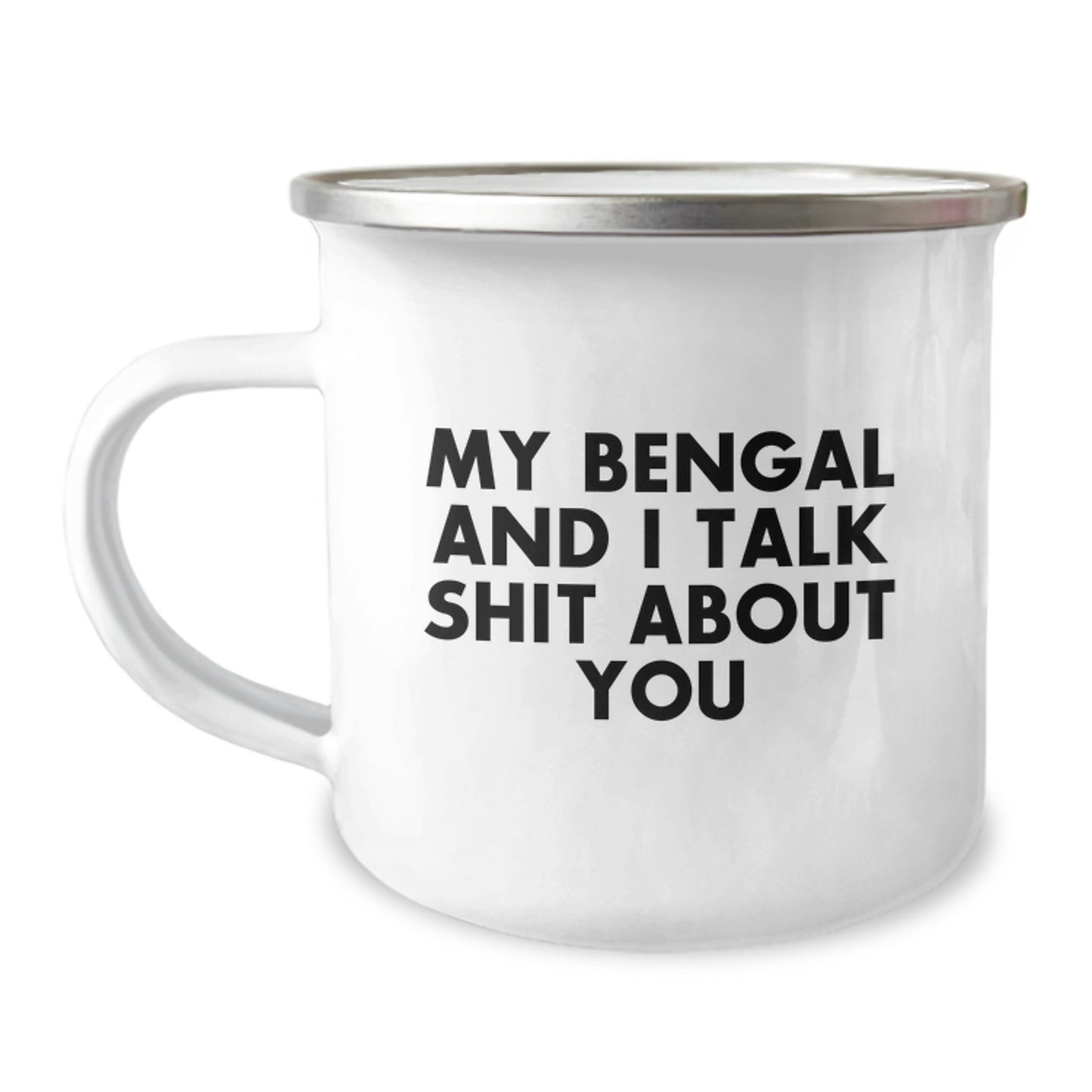 Funny Bengal Cat Camping Mug, Gifts from Men or Women to Bengal Cat Lovers, Valentine's Unique Gifts - Image 1