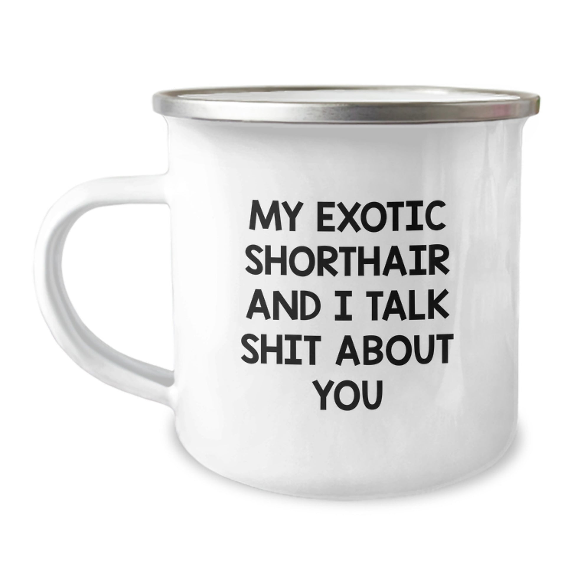 Funny Exotic Shorthair Cat Gifts for Men from Friends, Exotic Shorthair Cat Lover Unique Camping Mug for Graduation - Image 1