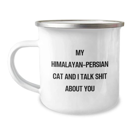Funny Himalayan-Persian Cat Gifts for Men, Women Friends on Valentine's - Camping Mug - Image 1