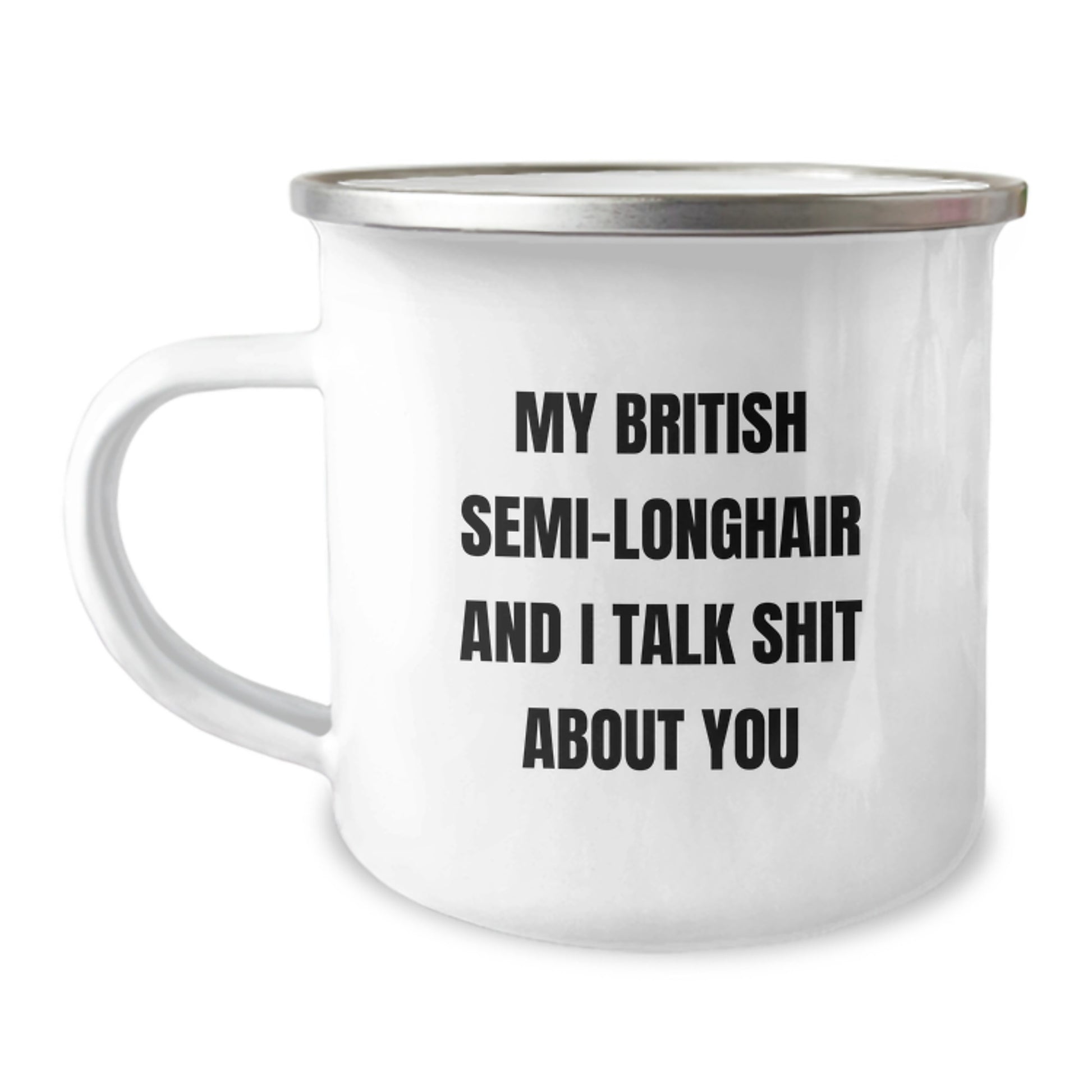Funny British Semi-Longhair Cat Gifts for Friends, Christmas Unique Mugs with Quote My British Semi-longhair And I Talk Shit About You, Gifts from Friends - Image 1