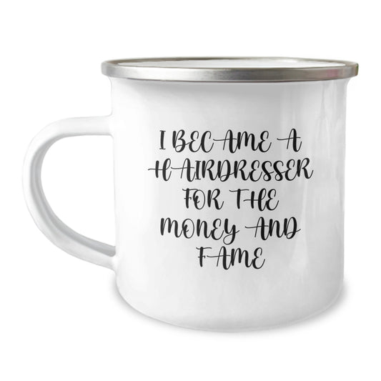 Funny Hairdresser Gifts from Friends for Birthday Unique Mug Camping Adventure - Image 1
