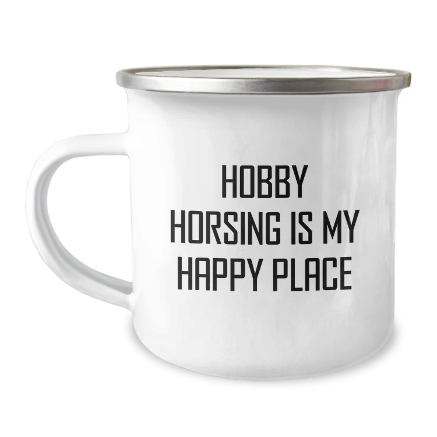 Hobby Horsing Enthusiasts Gifts from Friends - Inspirational Quotes for Graduation Unique Gifts - Camping Mug for Men - 'Hobby Horsing Is My Happy Place' - Image 1