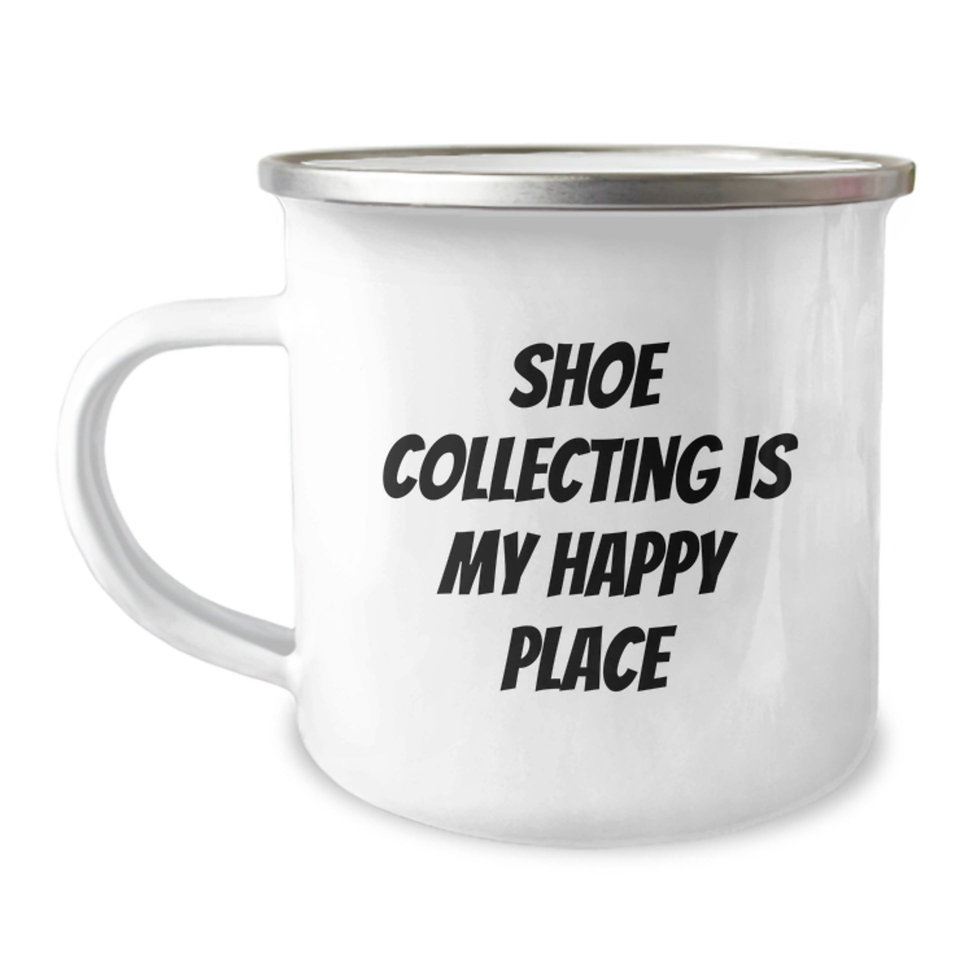 Funny Shoe Collecting Gifts for Men Graduation Unique Mugs from Friends Camping Enthusiasts to Show Off Love for Shoe Collection, 'Shoe Collecting Is My Happy Place' - Image 1