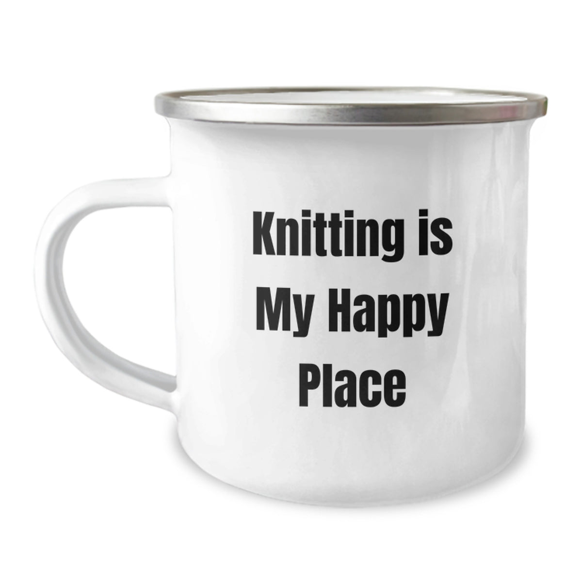 Knitting Gifts for Mom - Funny Knitting Is My Happy Place Camping Mug for Women, Unique Mother's Day Unique Gifts from Family - Image 1