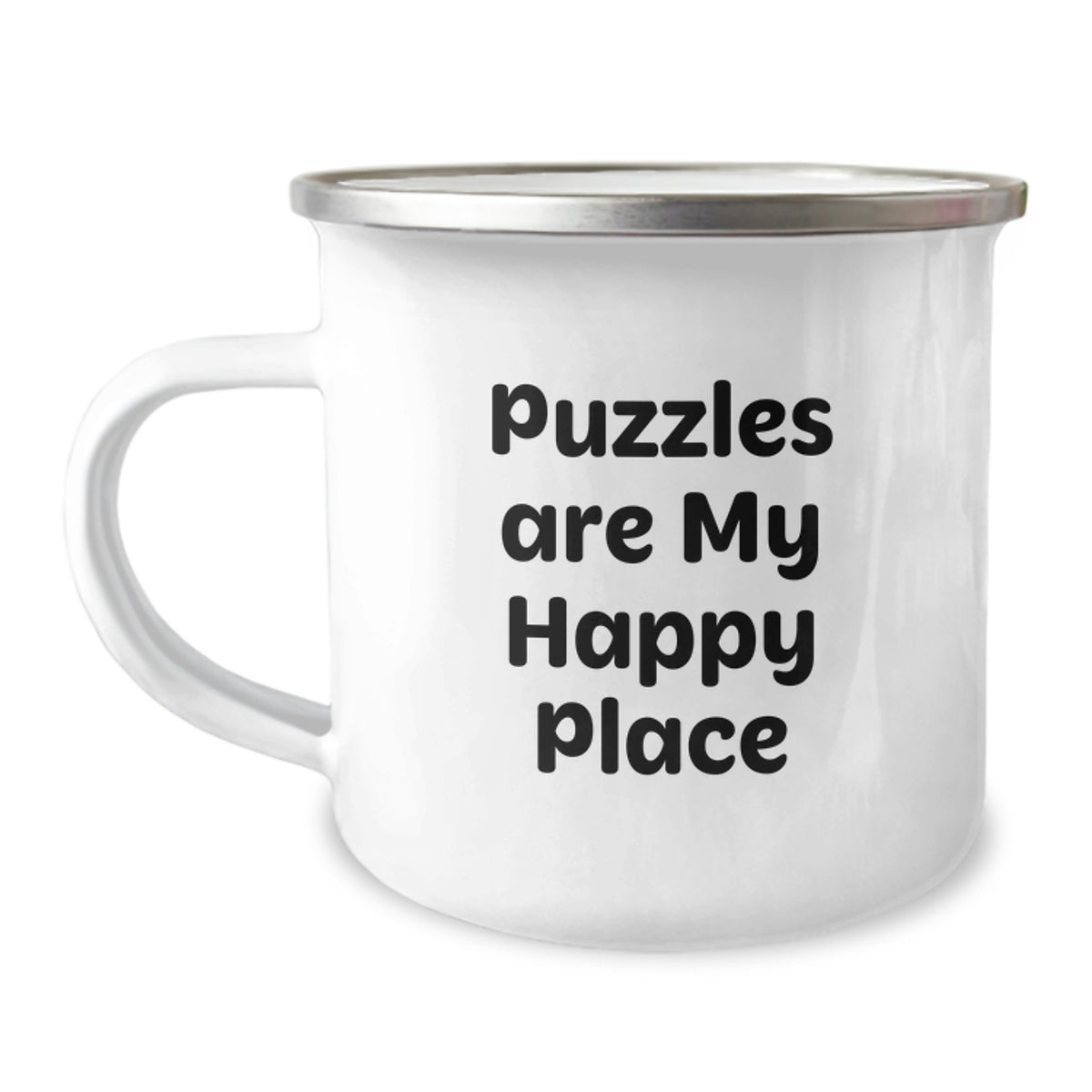 Funny Puzzle Gifts for Puzzles Enthusiasts, Birthday Unique Gifts from Friends, Men, Women, Camping Mug with 'Puzzles Are My Happy Place' Quote - Image 1