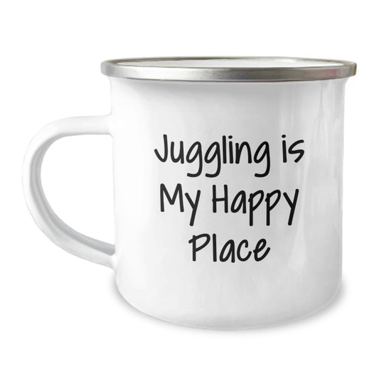Funny Juggling Gifts for Men from Friends - Juggling Is My Happy Place Graduation Unique Mugs for Camping - Image 1
