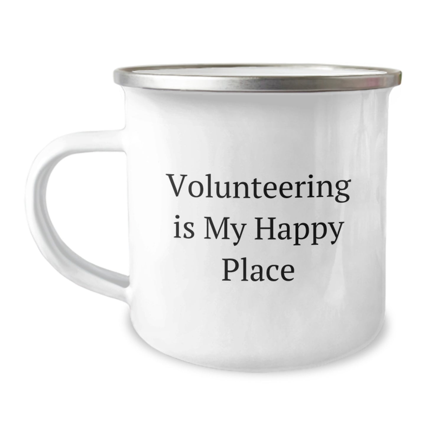 Funny, Unique Volunteering Gifts for Friends and Family - 'Volunteering Is My Happy Place' Camping Mug, Birthday Unique Gifts from Friends - Image 1
