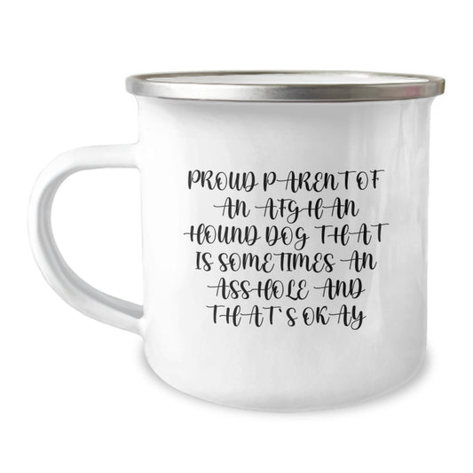 Funny Afghan Hound Dog Gifts for Proud Parents, Valentine's Unique Gifts from Friends to Family, Afghan Hound Dog Camping Mug - Image 1