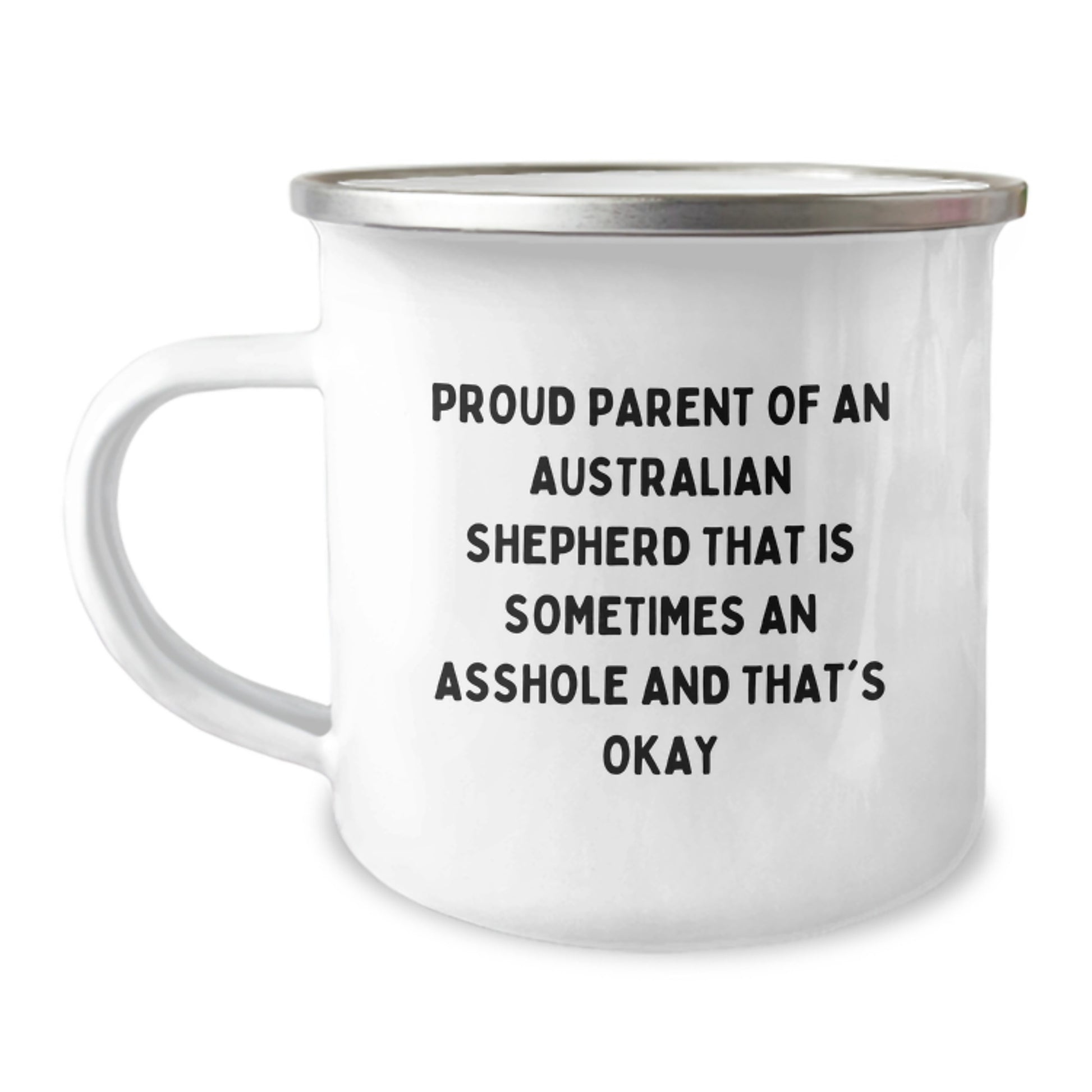 Funny Aussie Shepherd Dad Gifts from Friends to Proud Parents on Graduation Unique - Camping Mug - Image 1