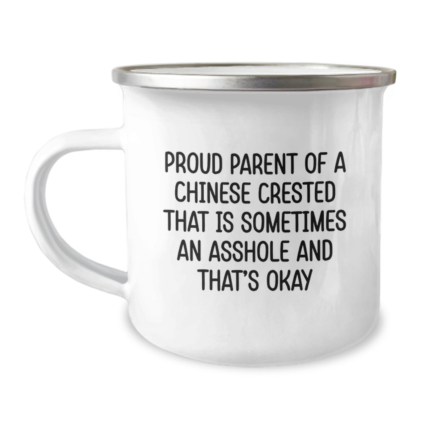 Funny Chinese Crested Dog Camping Mug Gifts for Men from Proud Parents - Image 1