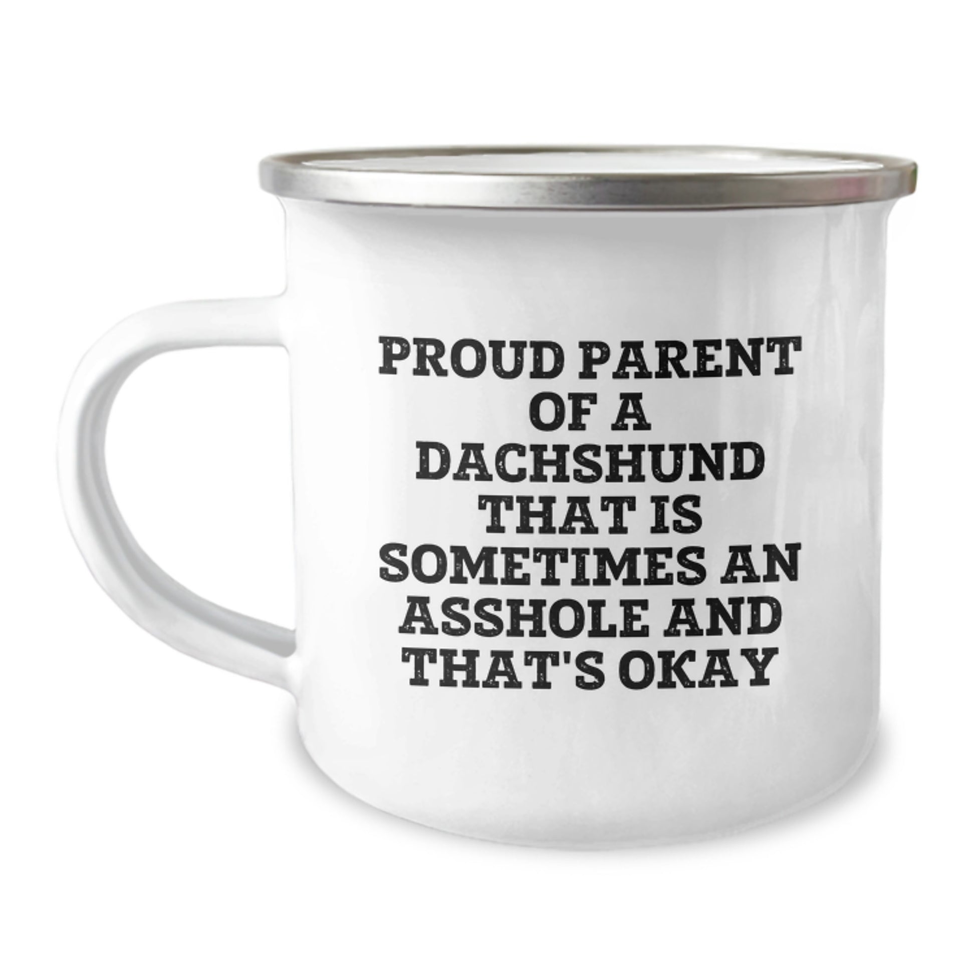Funny Dachshund Dog Parenting Humor Camping Mug, Gifts from Men, Gifts for Dad on Father's Day - Image 1