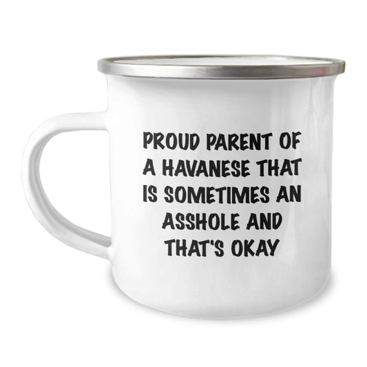 Funny Havanese Dog Gifts Camping Mug for Proud Parent of Havanese, Graduation Unique Gifts from Men, Women, Friends, Coworkers to Family, Havanese Dog Lover, Havanese Parent - Image 1